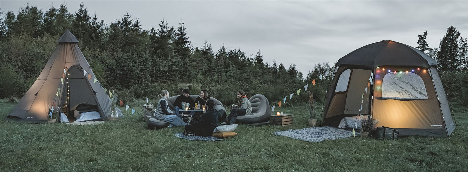 Easy Camp Rands Tipi Tent Dark Sand 8 Person