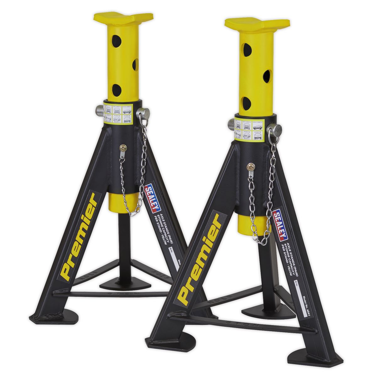 Sealey Axle Stands (Pair) 6tonne Capacity per Stand - Yellow AS6Y