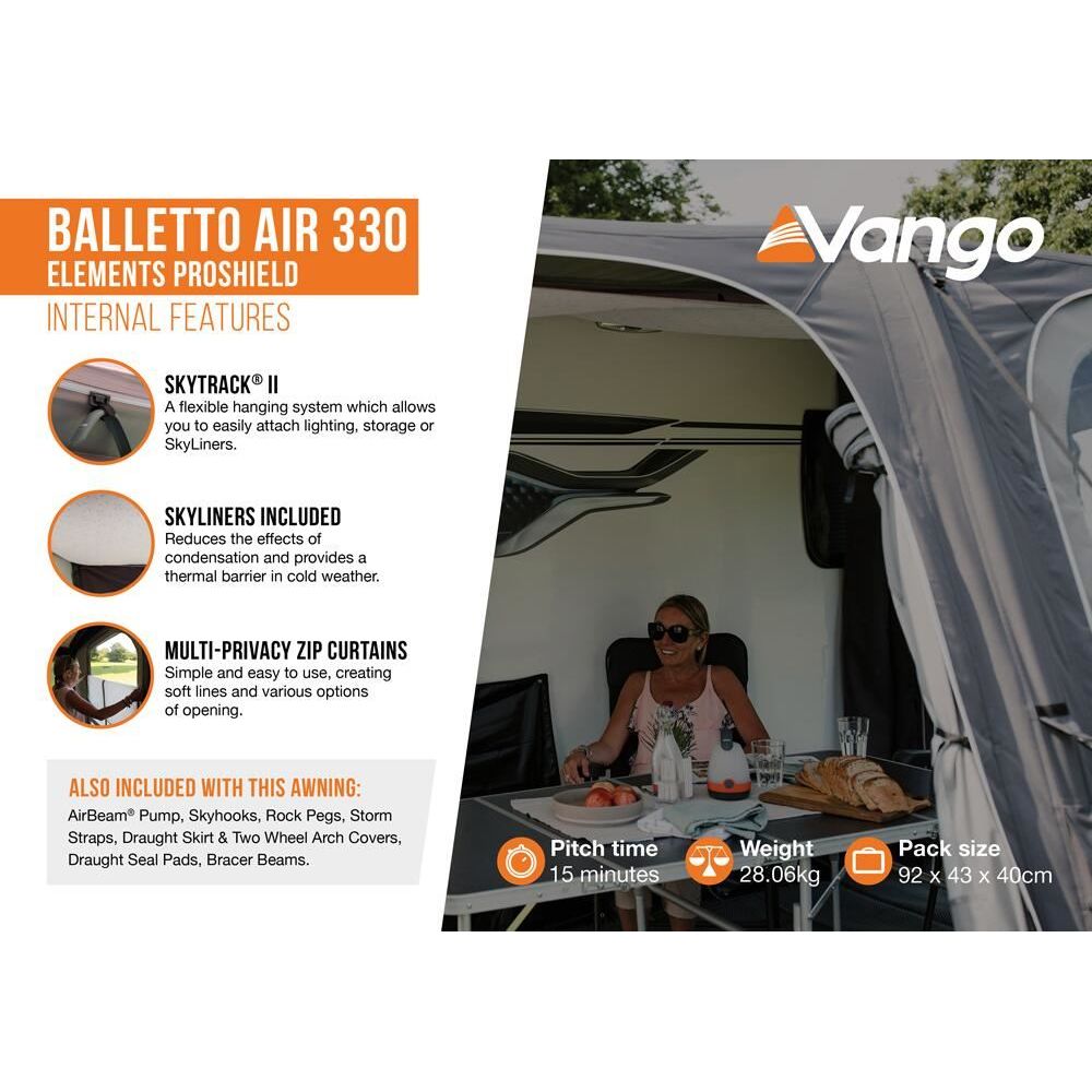 Vango Balletto Air 330 Elements ProShield Caravan Awning