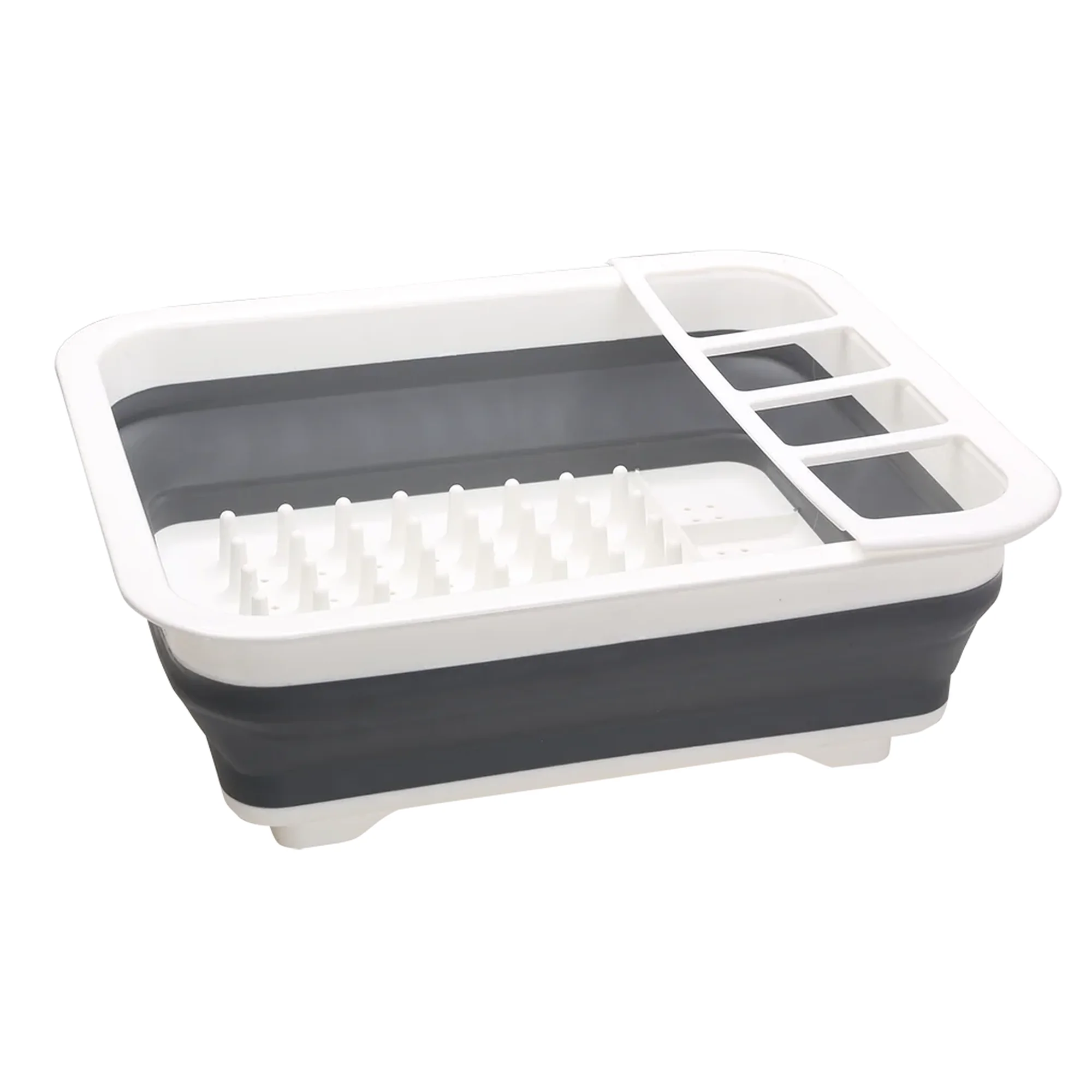 Home Plus Dish Rack with Cutlery Holder, Collapsible Design