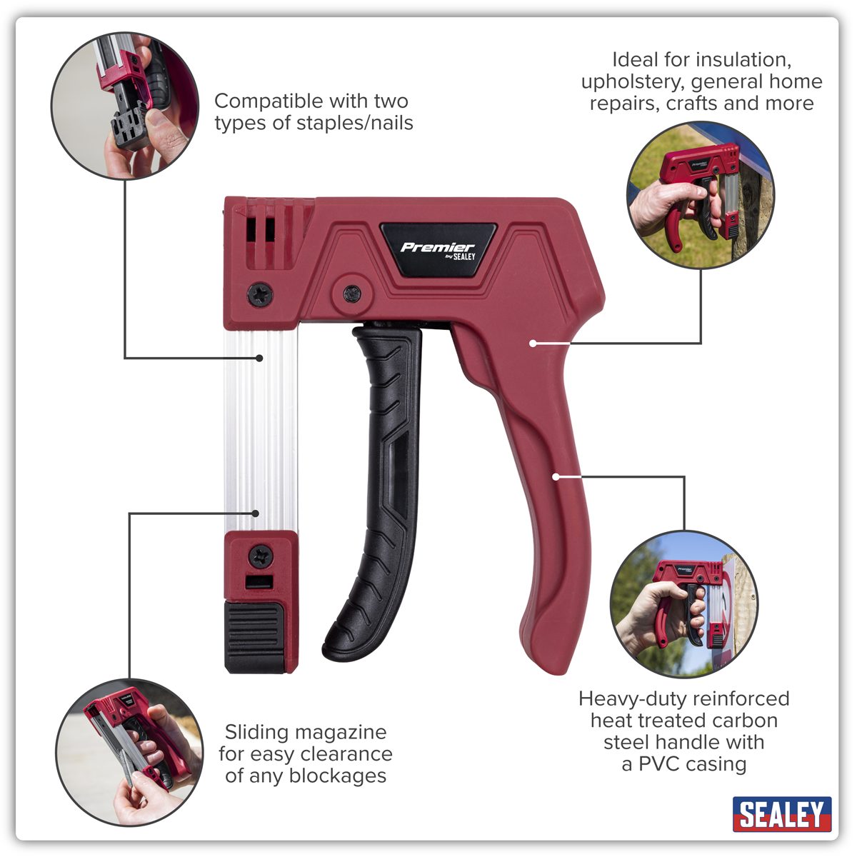 Sealey Premier Heavy-Duty Staple & Brad Nail Gun AK7067