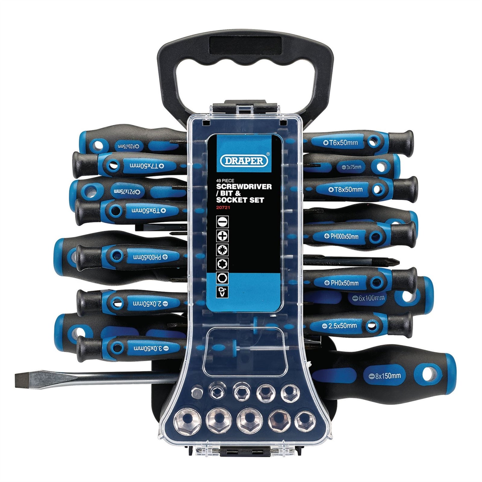 Draper Screwdriver, Socket and Bit Set (49 Piece) 20721