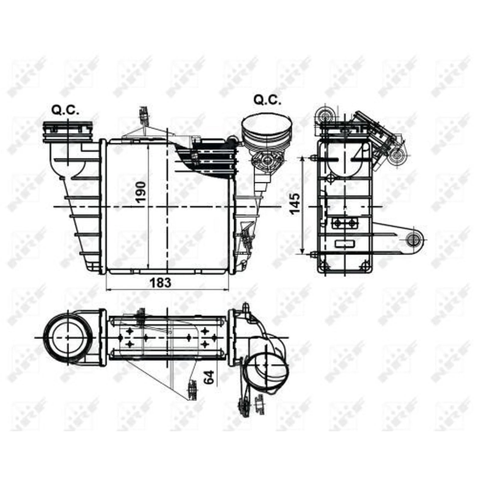 NRF Intercooler (Charge Air Cooler) 30476