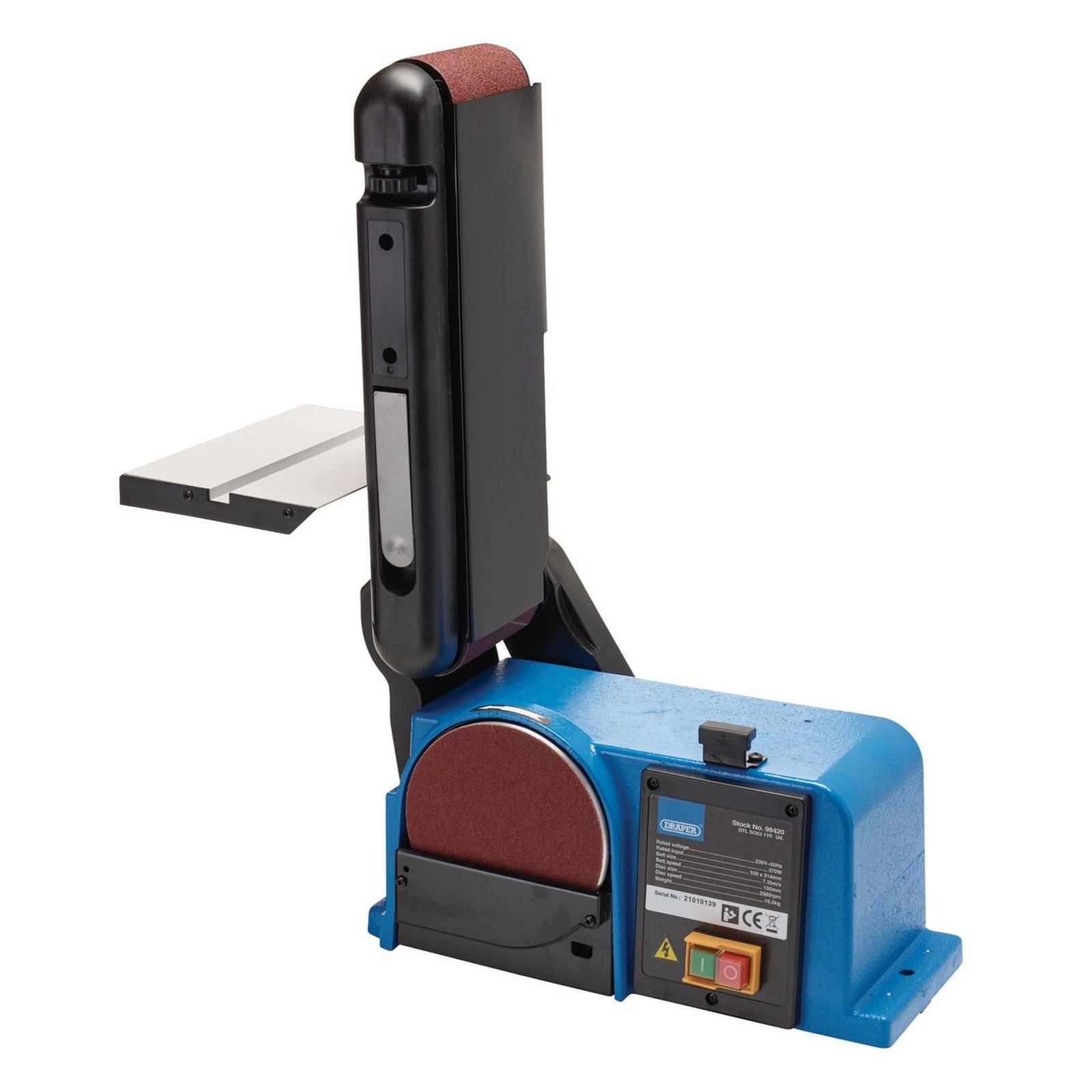 Draper 230V Belt and Disc Sander, 370W 98420
