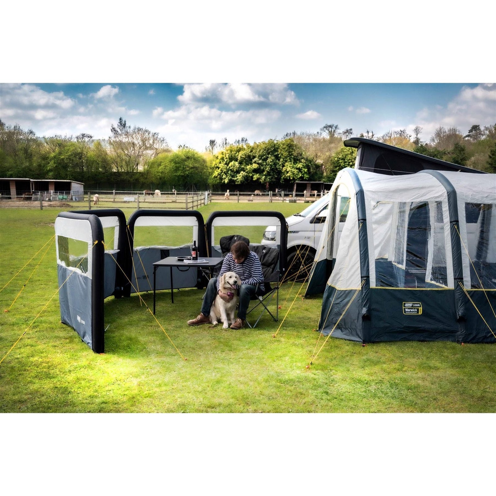 Maypole Air Shield Inflatable Camping Modular Windbreak - 3 Panel