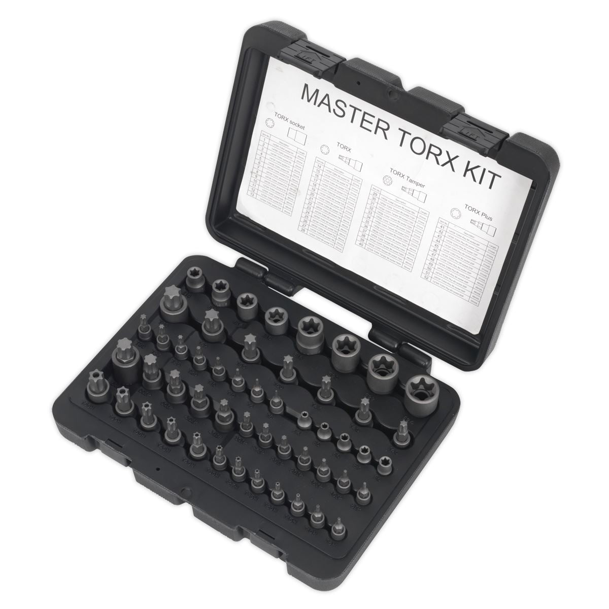 Sealey Premier Torx Master Socket Bit Set Trx-Star S2 Steel 1/4" 3/8" 1/2" Drive