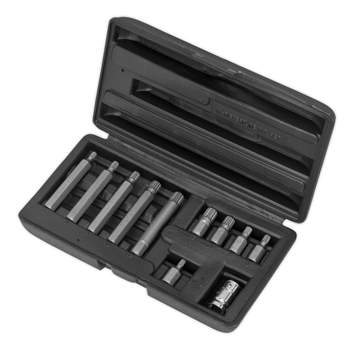 Seigen by Sealey Spline Bit & Holder Set 11pc - 3/8"Sq Drive S0534