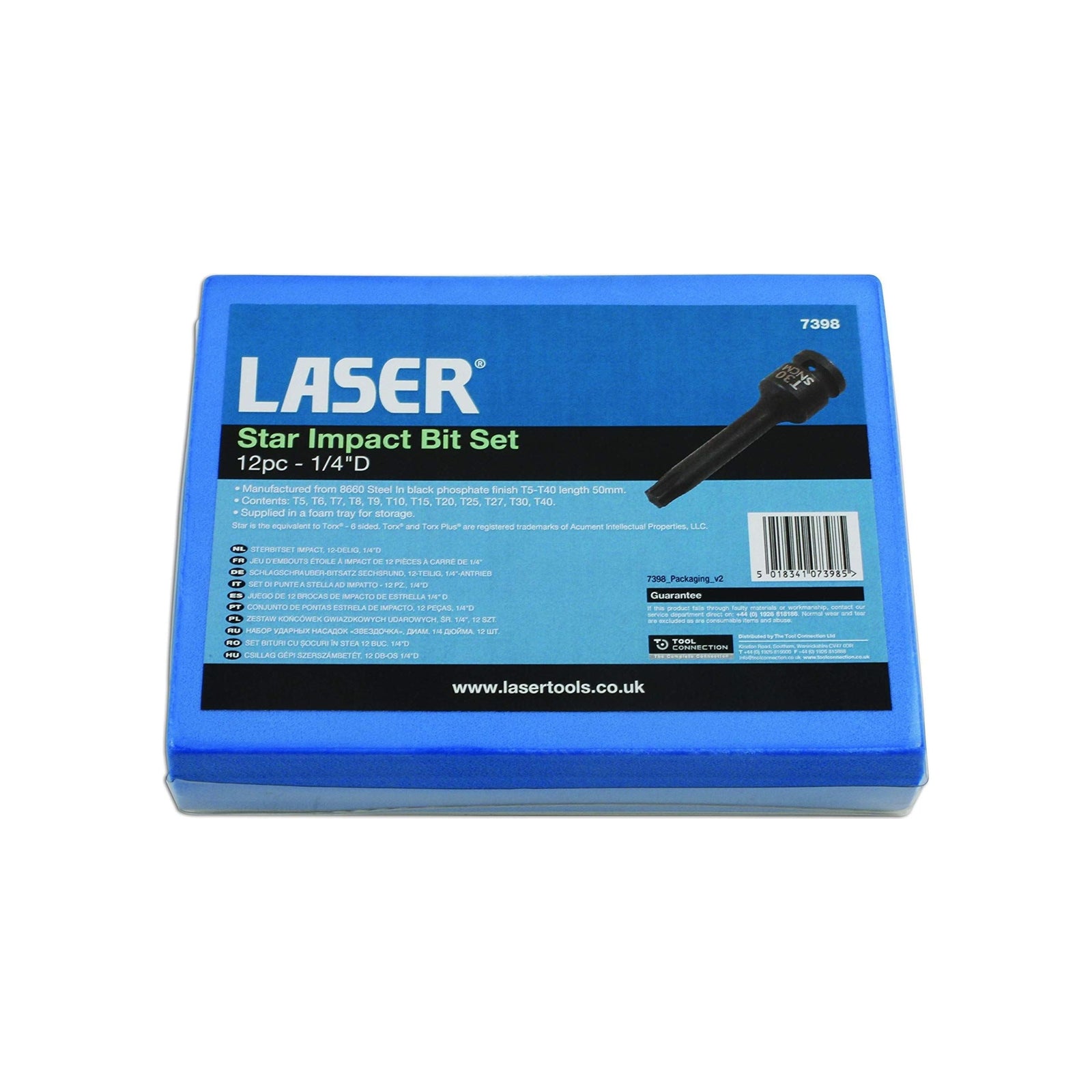 Laser Impact Star Socket Bit Set 1/4"D 12pc 7398