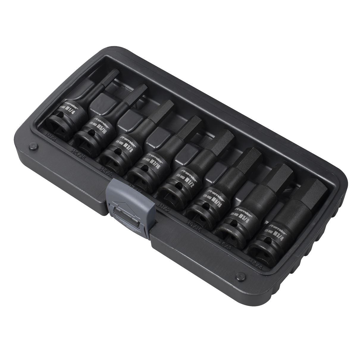 Sealey Premier Premier Imperial Hex Impact Socket Bit Set 1/2"Sq Drive 8pc