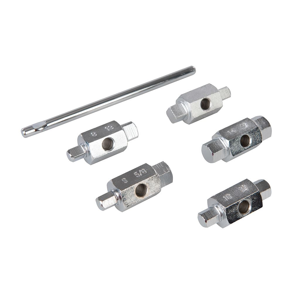 Silverline Oil Drain Plug Key Set 6pc Double Ended Sump Gearbox Hex Square