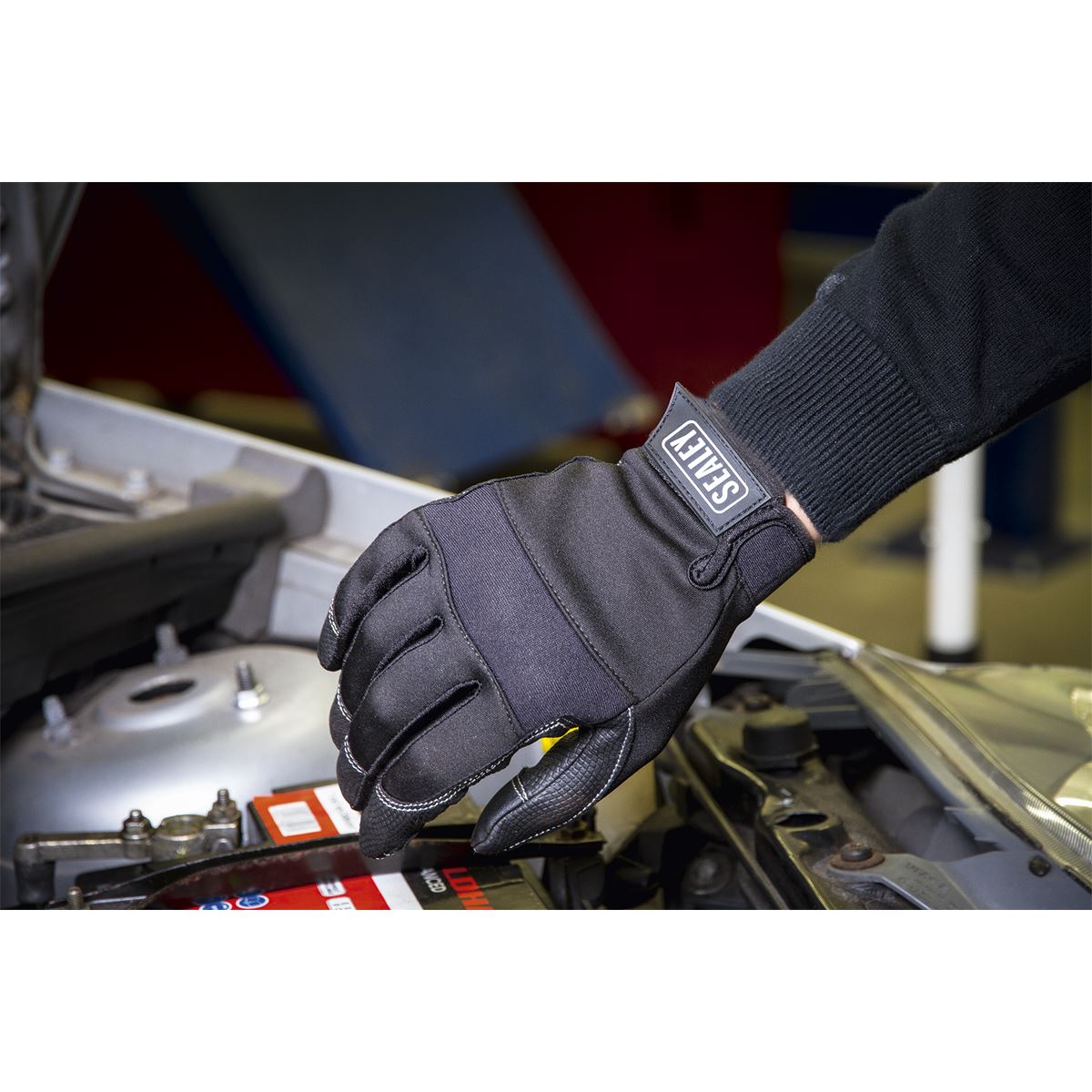 Sealey Mechanic's Gloves Light Palm Tactouch Large MG798L