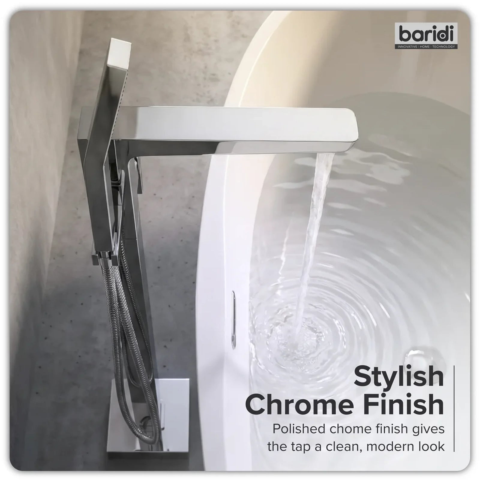 Baridi Freestanding Bath Mixer Tap DH400 Chrome