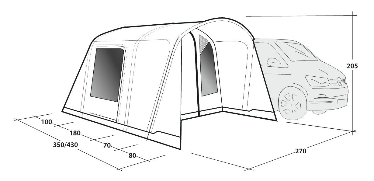 Outwell Talladega Driveaway Air Awning Grey
