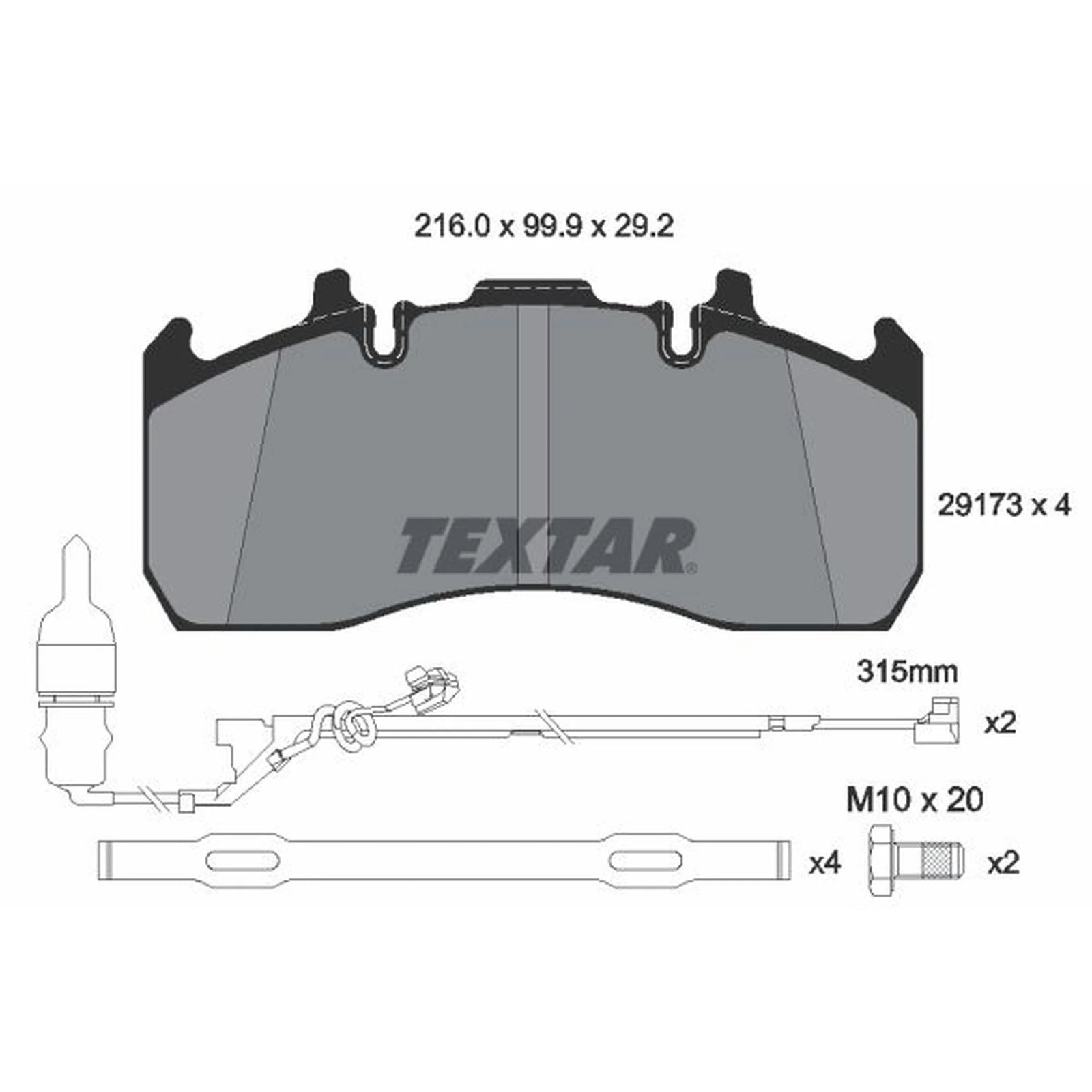 Textar Front Brake Pad Set 2917303