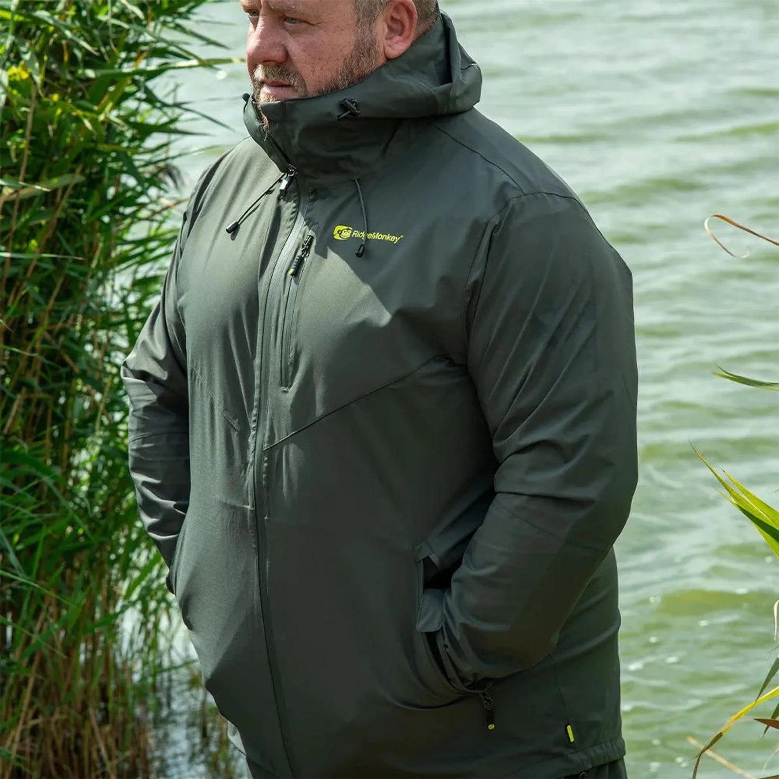 RidgeMonkey APEarel ThermaPro Waterproof Shell Coat Green S - RMC145
