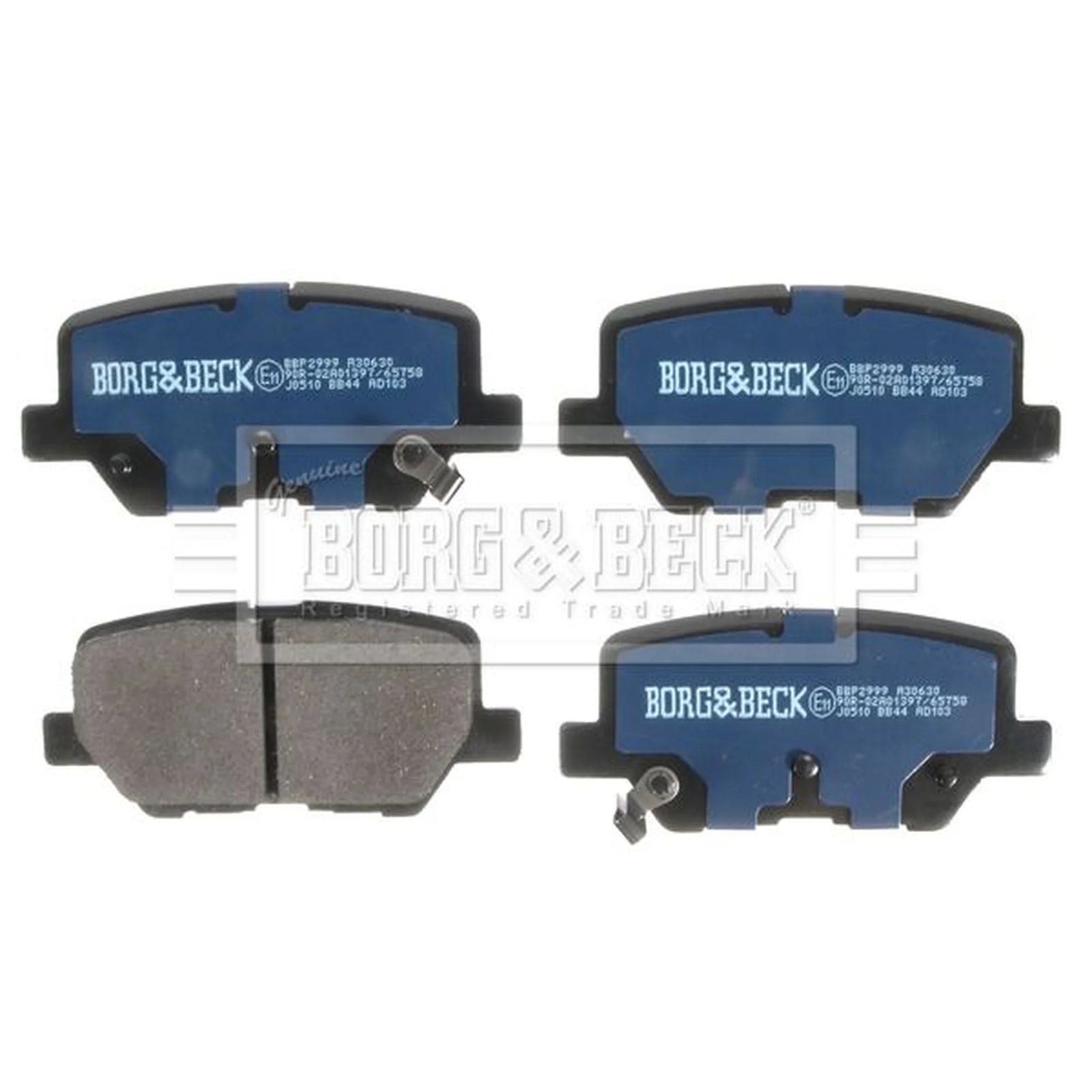 Borg & Beck 4 x Rear Brake Pad Set BBP2999