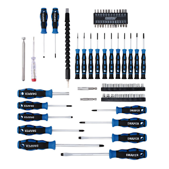Draper Screwdriver, Socket and Bit Set, Blue (70 Piece) 40850