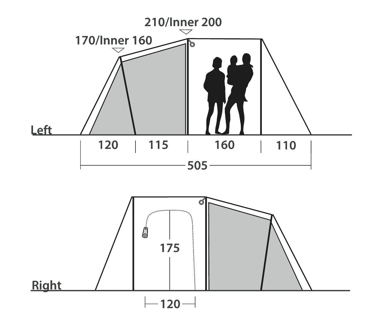 Outwell Nevada 5 Pole Tent Green 5 Person