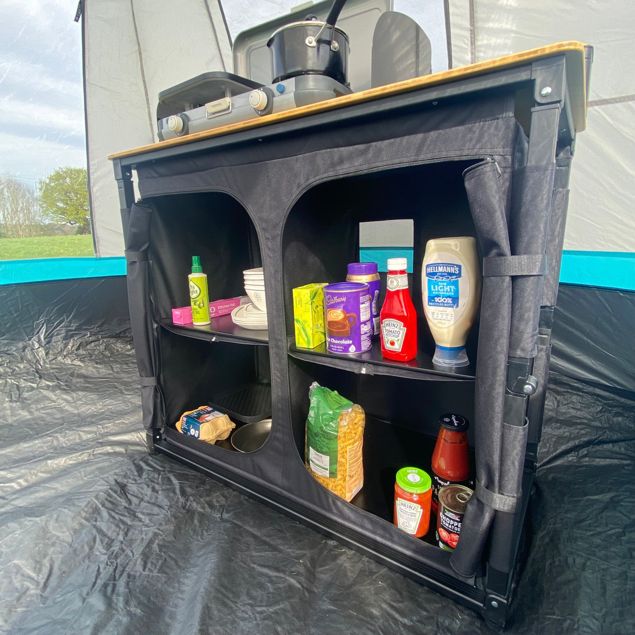 Olpro Deluxe Camp Kitchen With Double Cupboard