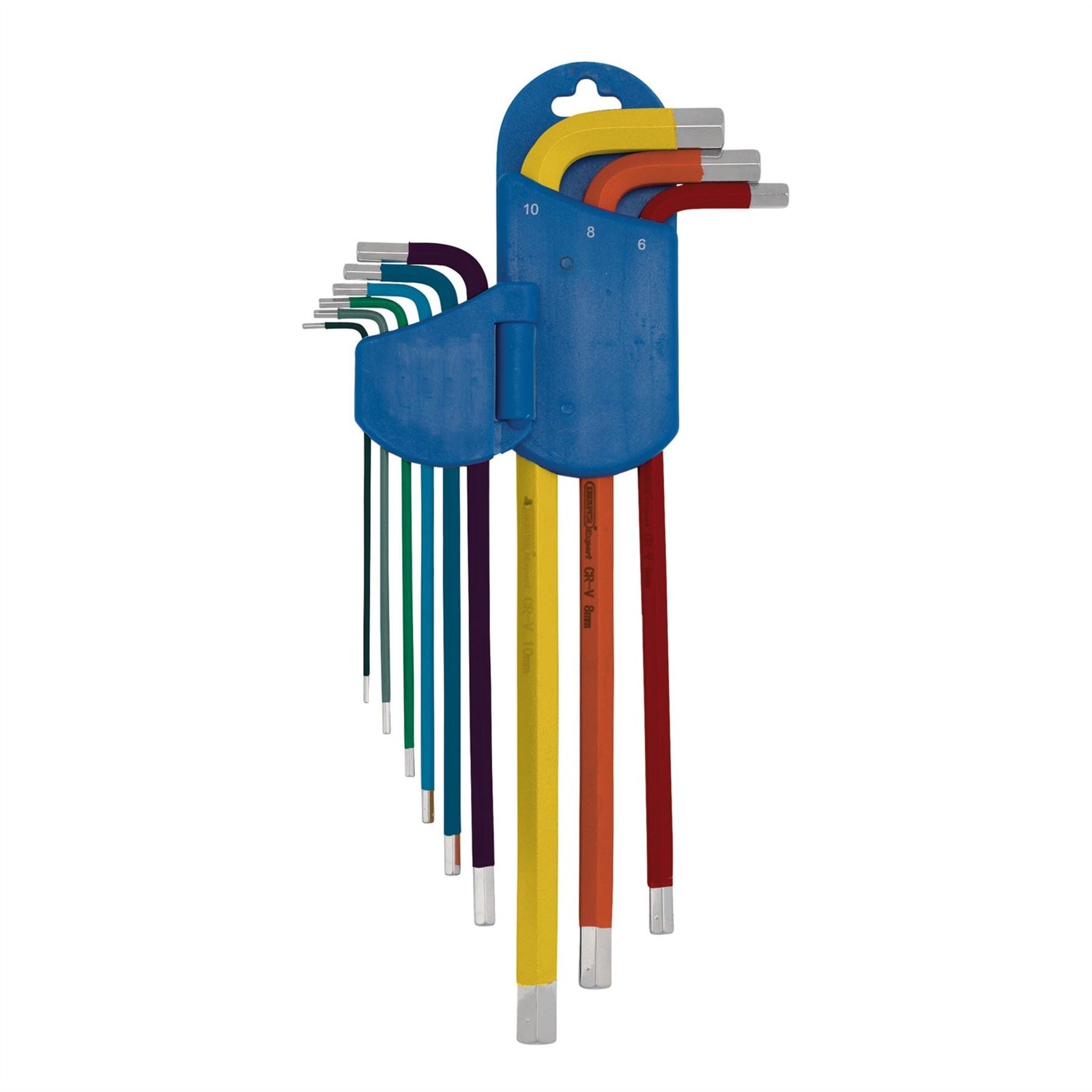 Draper Expert Metric Extra-Long Arm Hex Key Set, Colour Coded (9 Piece)