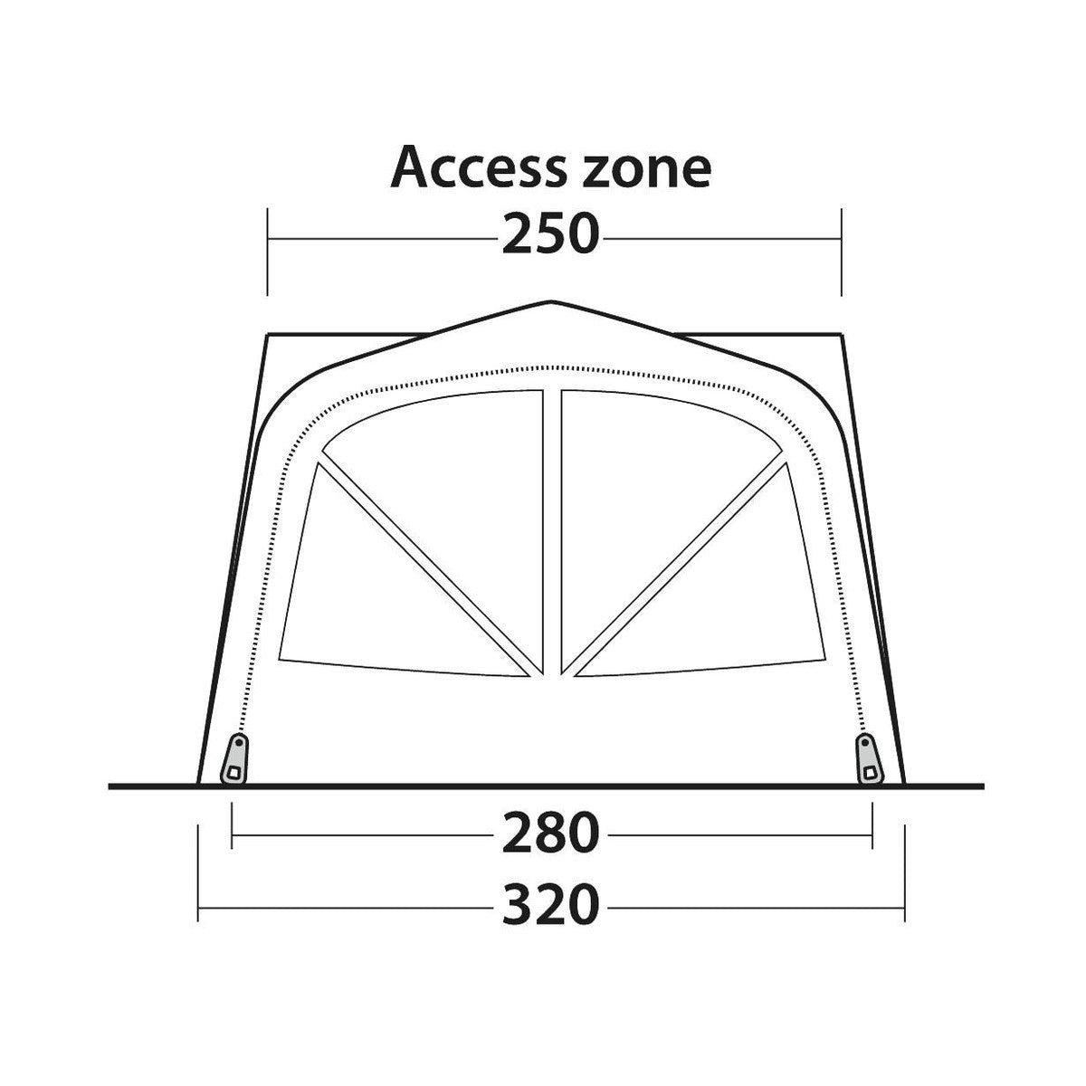 Outwell Park PowerAir Driveaway Awning Campervan 175-200cm Low