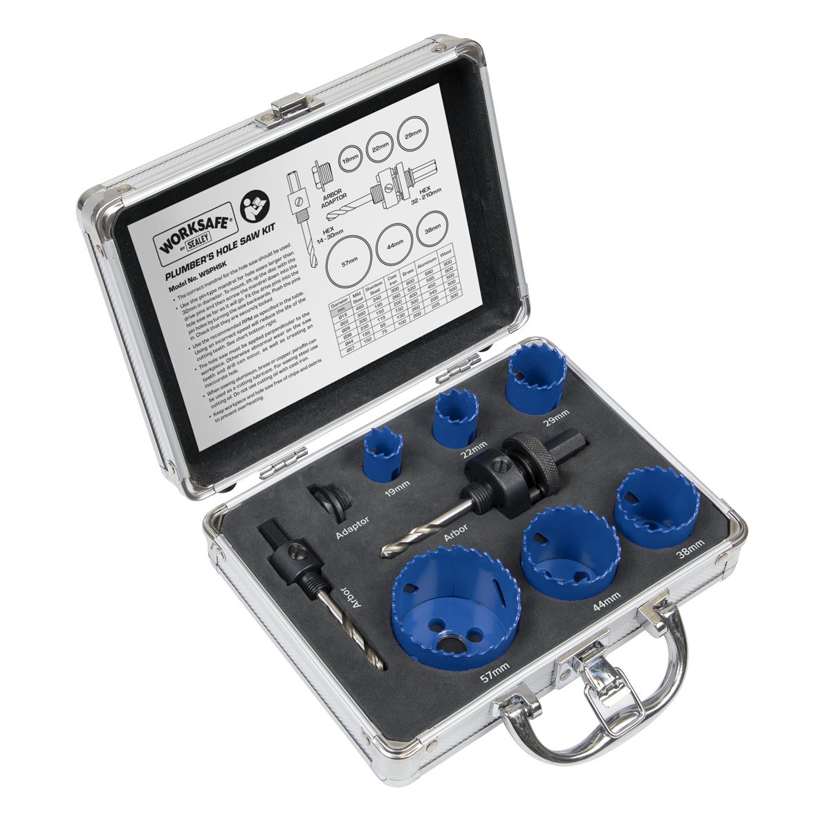 Sealey Hole Saw Kit 9pc Plumbers WSPHSK