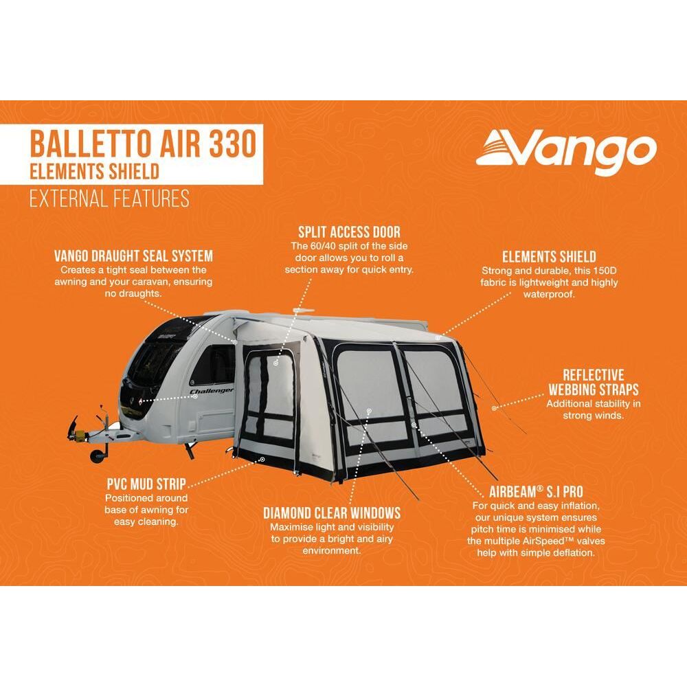 Vango Balletto Air 330 Elements Shield Caravan Awning