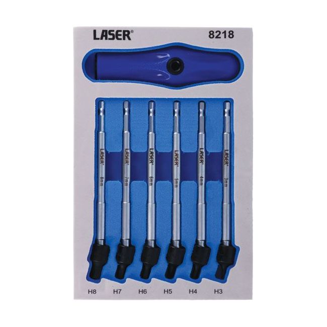 Laser Universal Joint Hex Bit Set 6pc 8218
