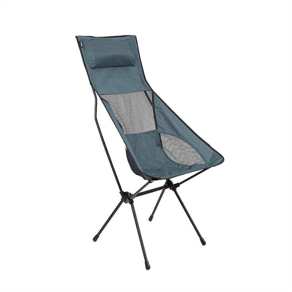 Folding Blue Camping Chair High Back Fishing Beach Picnic Outdoors Garden