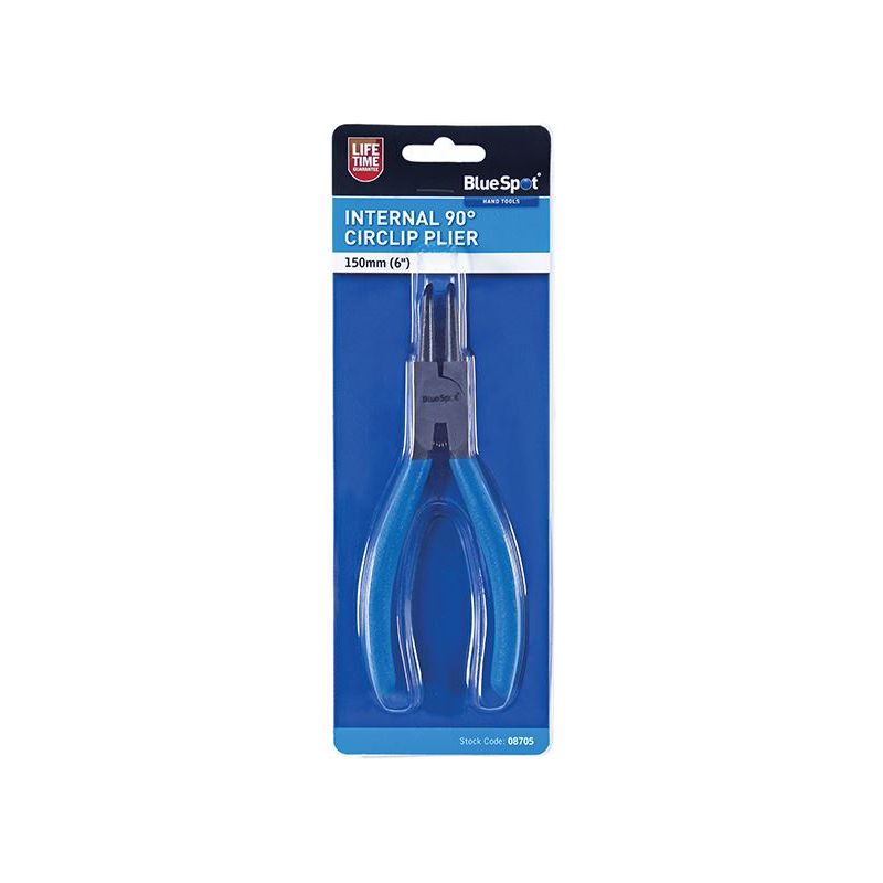 Bluespot Tools Circlip Pliers Internal Bent 90⁰ Tip 150mm (6in)
