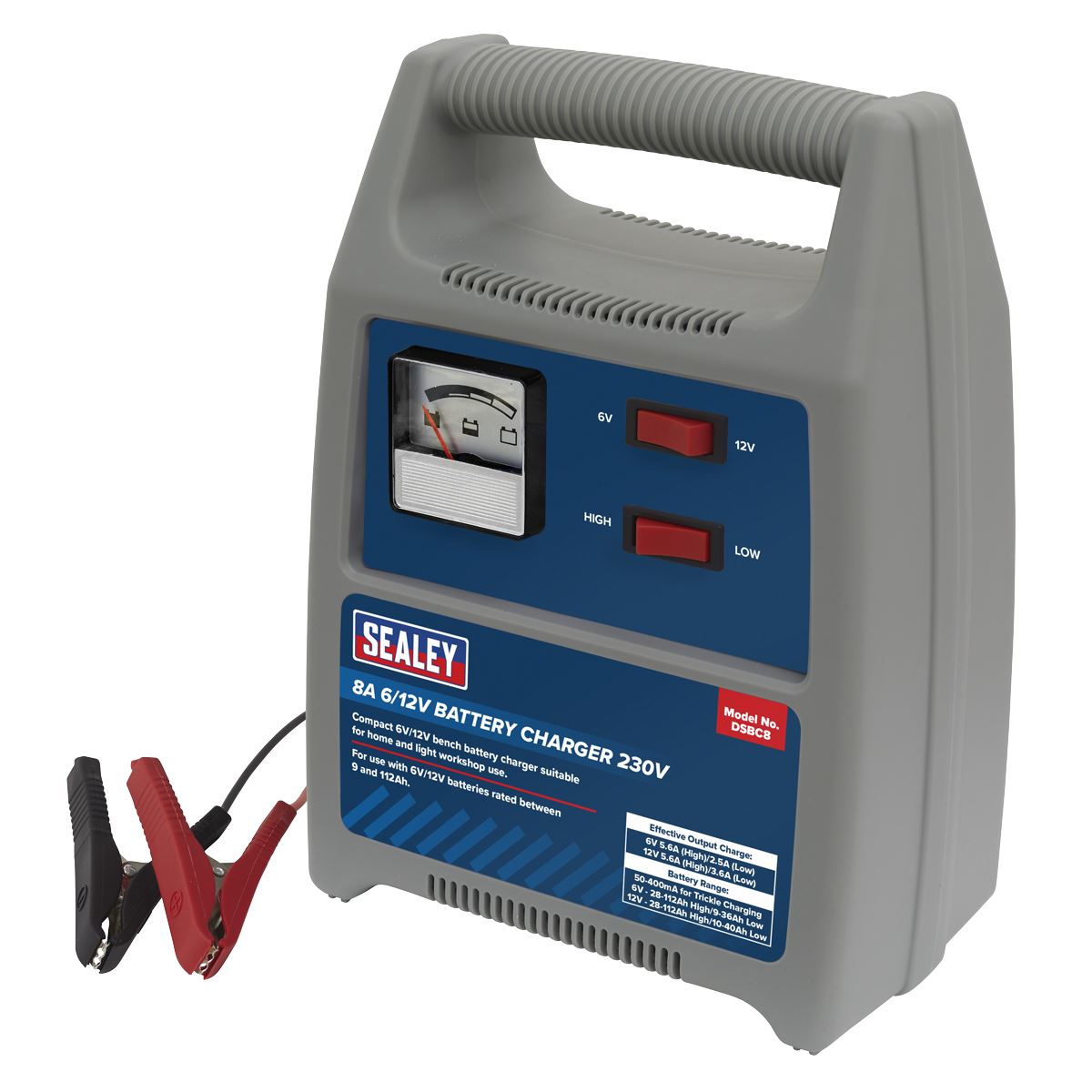Sealey DSBC8 Battery Charger 6/12V 8Amp 230V Automatic Car / Bike / Van 9-112Ah