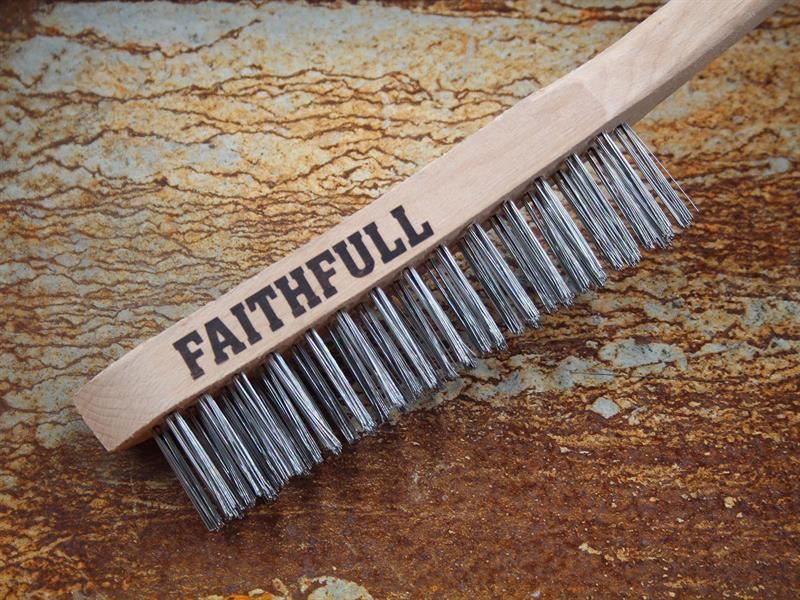 Faithfull Heavy-Duty Stainless Steel Scratch Brush, 3 Row