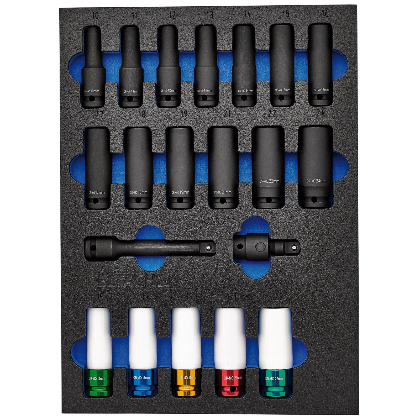 BUNKER Impact Socket Set in EVA Foam Inlay, 1/2" (20 Piece) - DELTACH-561025