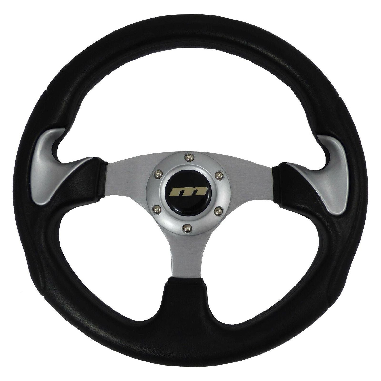 320mm Black /Silver Moulded Steering Wheel + Boss fits BMW 524td 525e 526e 81>85