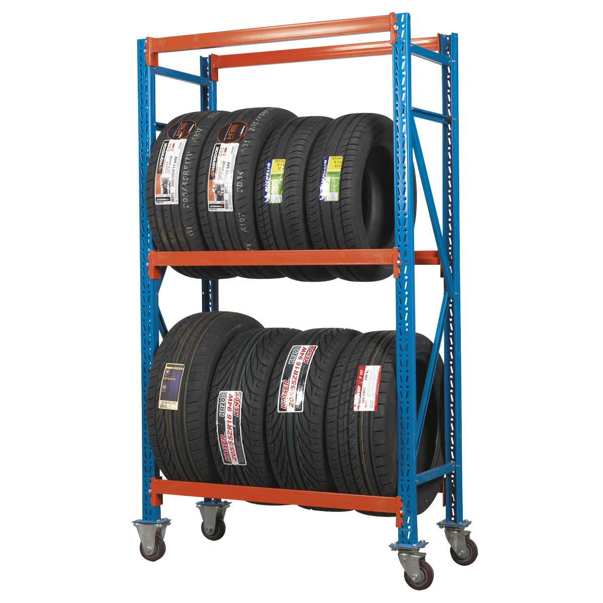 Sealey Two-Level Mobile Tyre Rack 200kg Capacity Per Level STR007