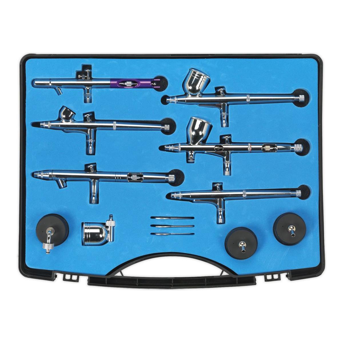 Sealey Mini Gravity/Suction Feed Air Brush Kit 10pc AB936