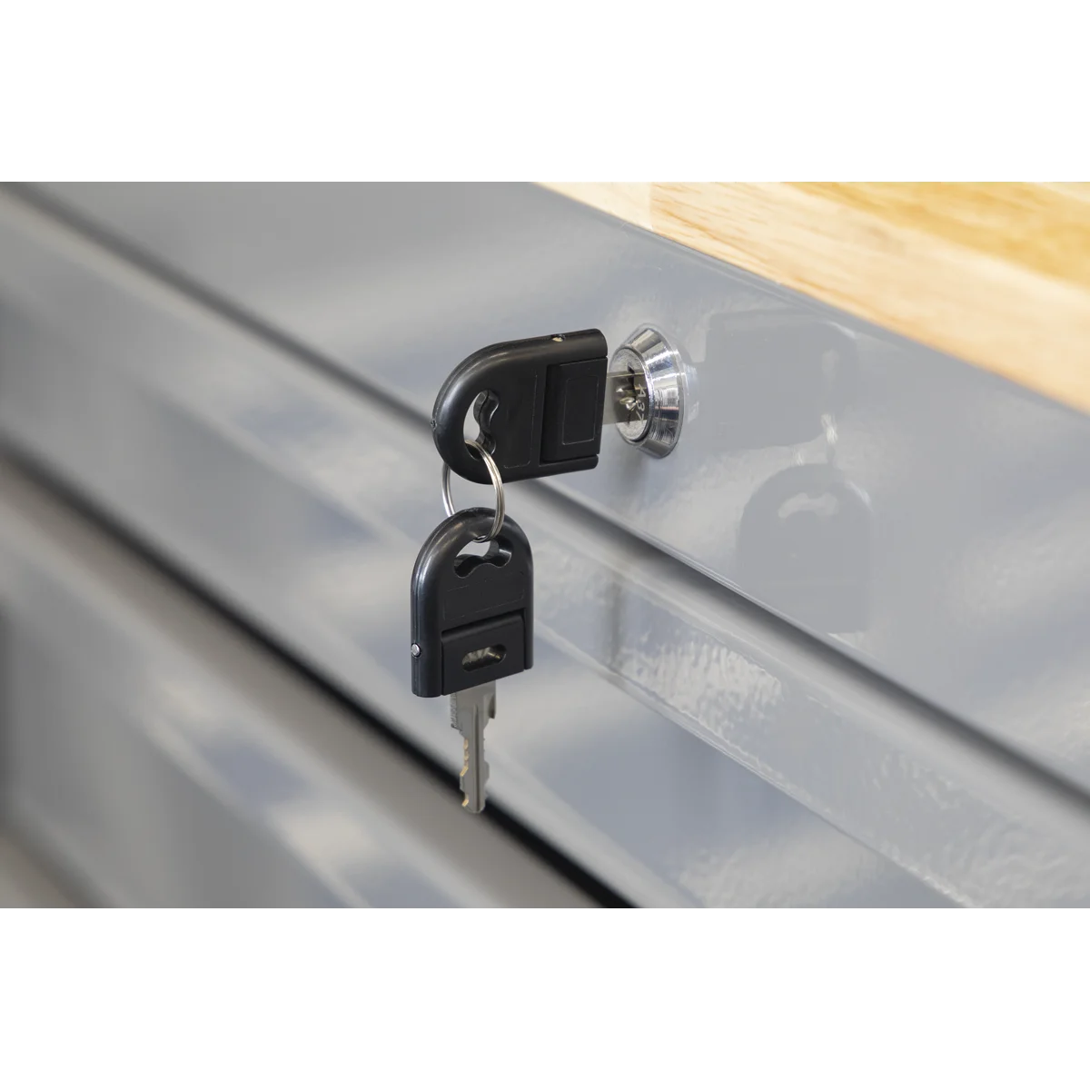 Sealey Mobile Workstation APMWS1G 5 Drawer Grey with Wooden Worktop