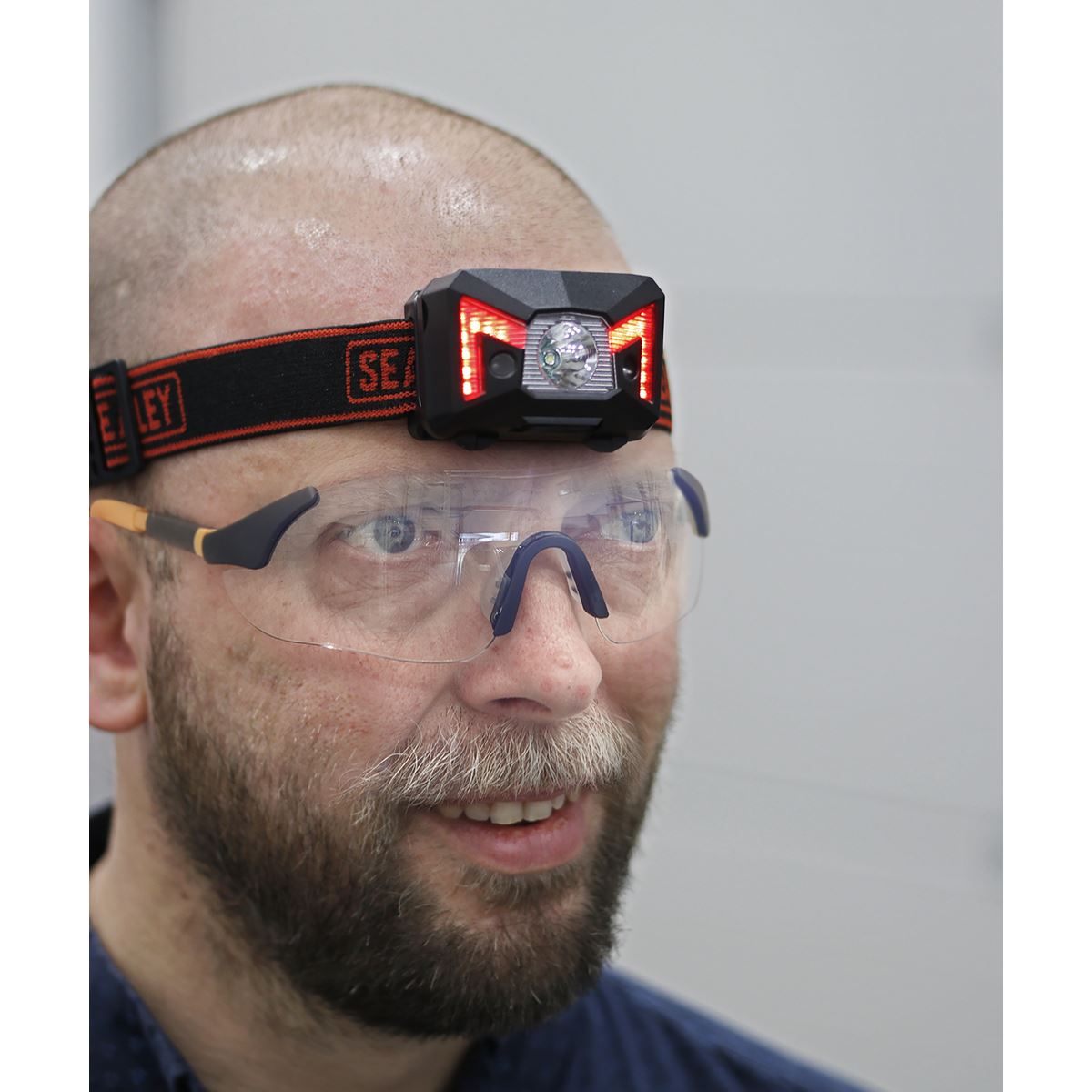 Sealey 3W CREE XPE LED Rechargeable Head Torch Light Auto Sensor 120 Lumens