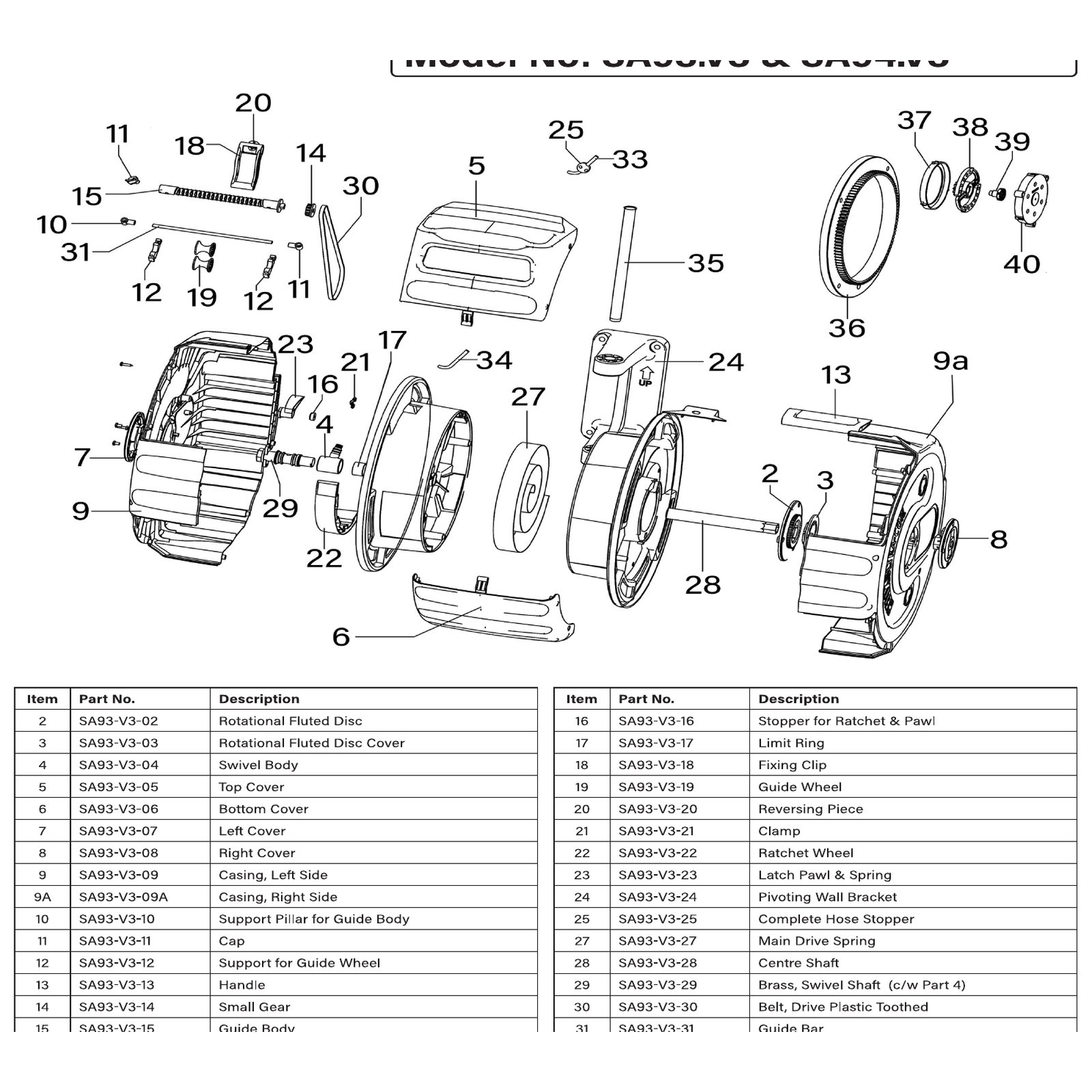 Sealey Wall Bracket Pin SA93-V3-35