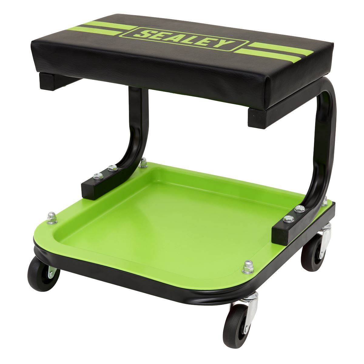 Sealey Mechanic's Utility Seat Deluxe Hi-Vis Green SCR9HV