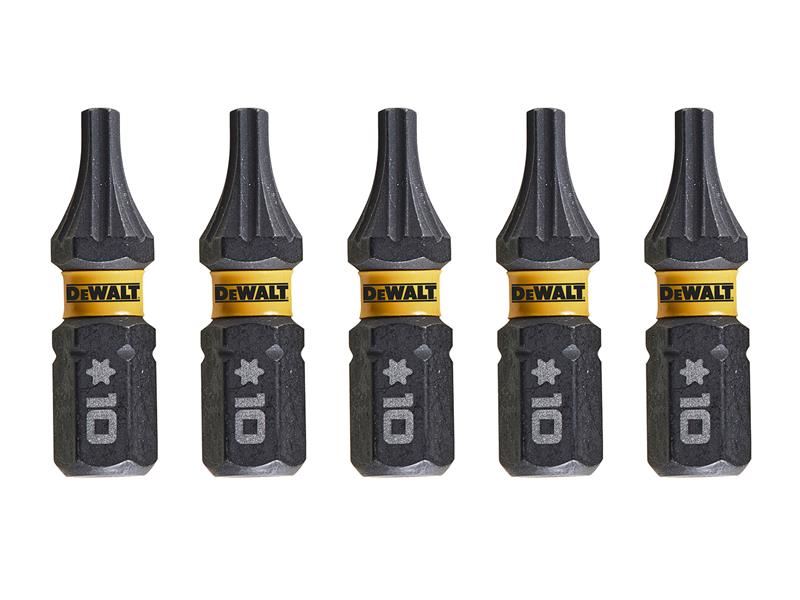 DeWALT Power Tools EXTREME FlexTORQ Bits T10 x 25mm (Pack 5)
