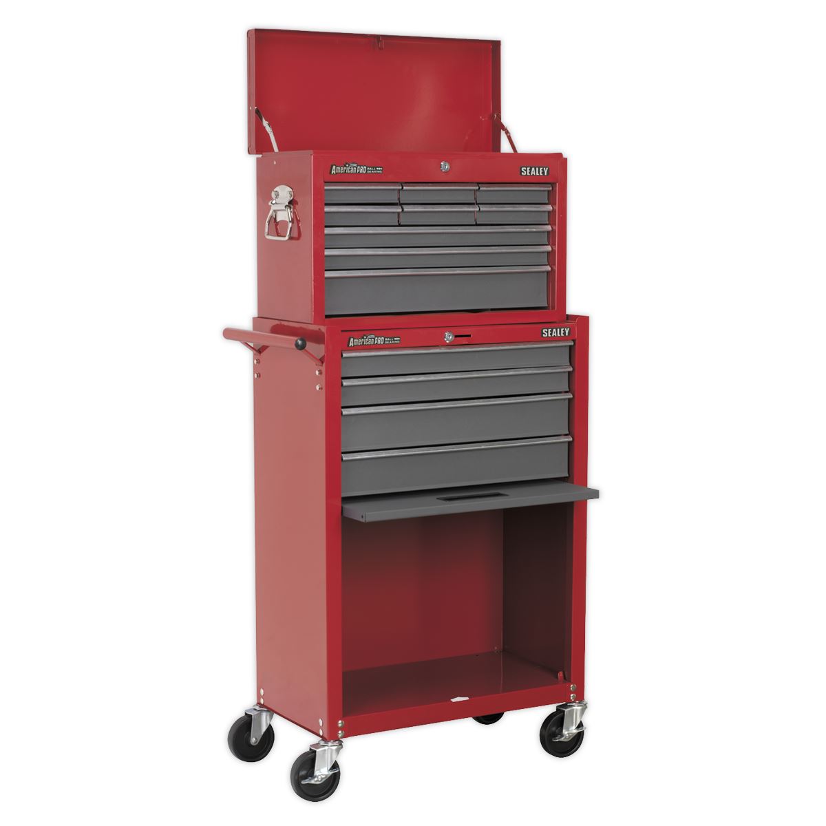 Sealey Topchest & Rollcab Combination 13 Drawer with Ball-Bearing Slides Red/Gre