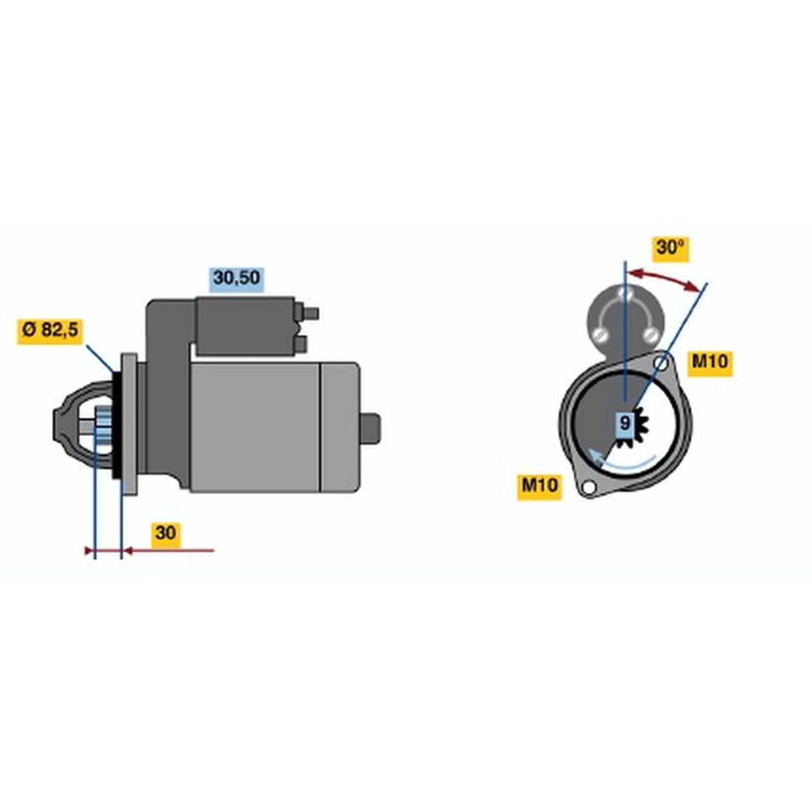 Bosch Starter Motor 12V 1.4kW 9 Teeth 0 986 013 010