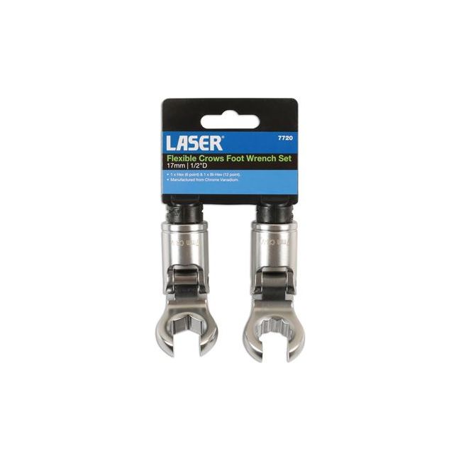 Laser Flexible Crows Foot Wrench Set 1/2"D 2pc 7720