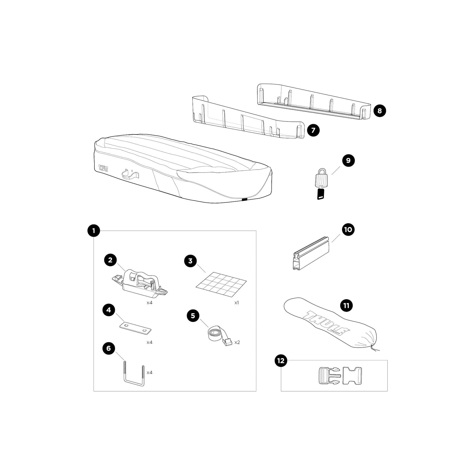 Thule Ski Profile for Ranger 500 - Durable Ski Carrier