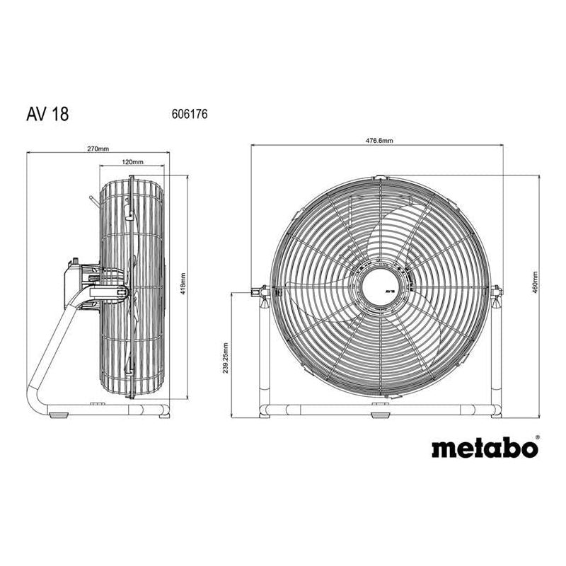 Metabo AV 18 Fan 18V Bare Unit