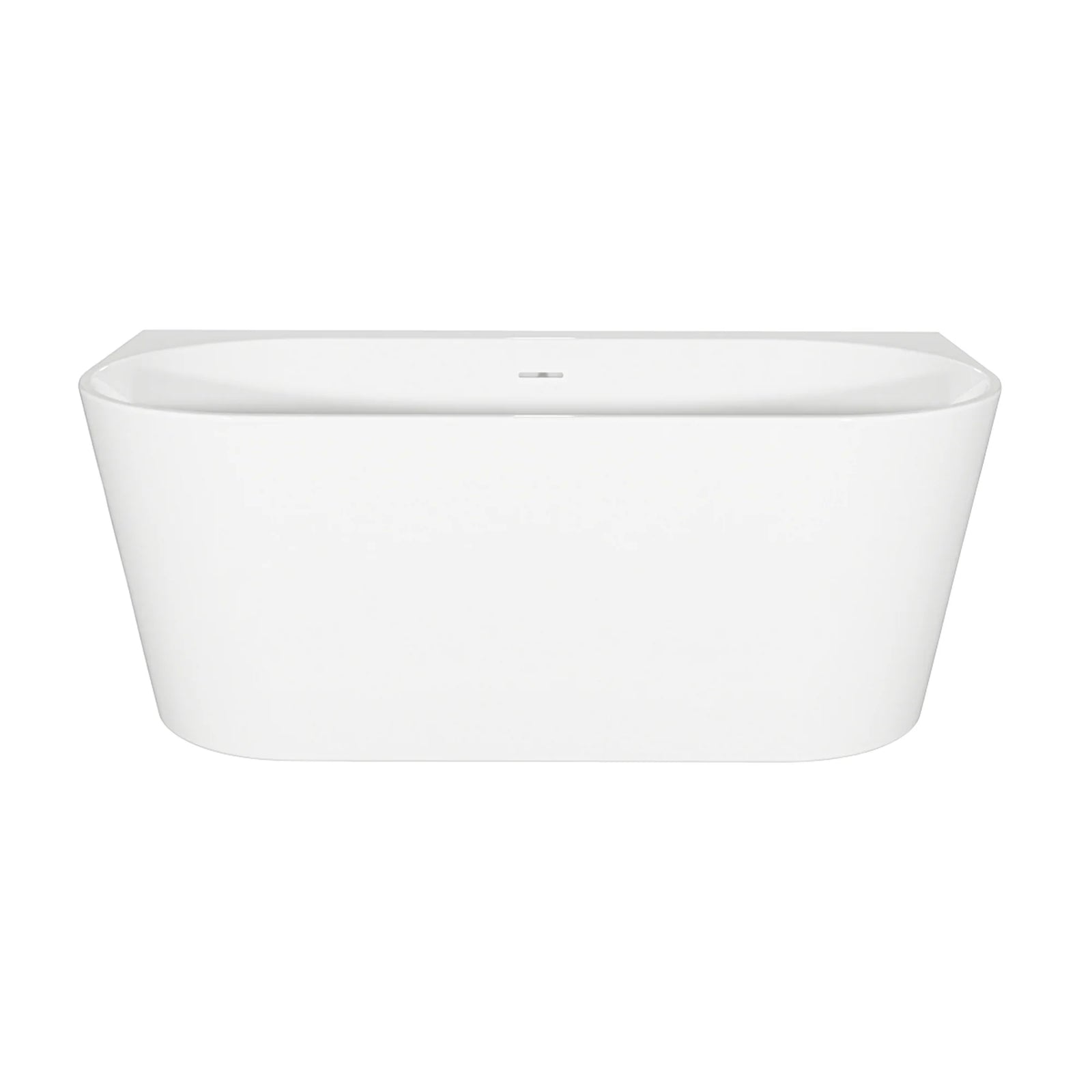 Baridi Back-to-Wall Slim Rim Bath 150cm - Gloss White