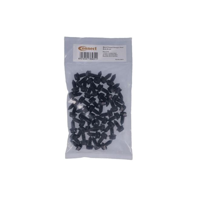 Connect Black Hex-Head Body Screw with Washer - Universal 50pc 36431
