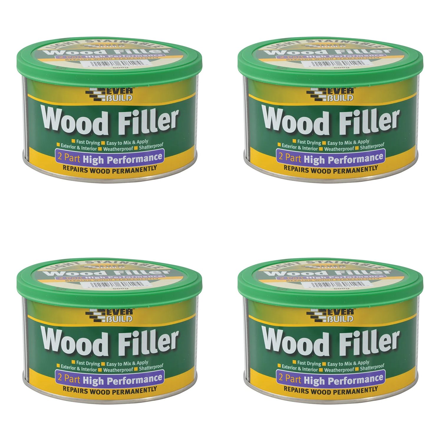 Everbuild Sika High Performance 2 Part Wood Filler Light 500g - 481022