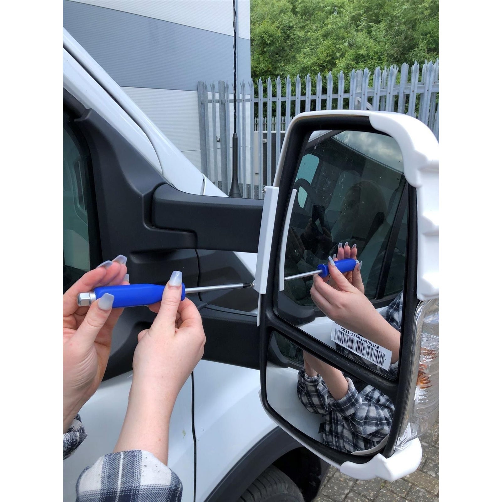 Durable Black Long Arm Mirror Protectors for Ford Transit Van/Motorhome (Set of 2)